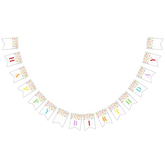 ハッピーバースデーの旗の虹の紙吹雪 バンティングフラッグ (全)