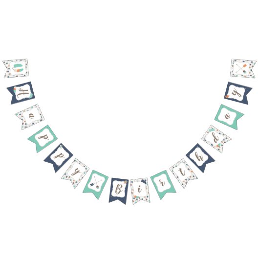 ハッピーバースデーの旗のBohoの種族の矢の羽 バンティングフラッグ (全)