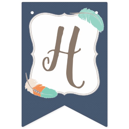 ハッピーバースデーの旗のBohoの種族の矢の羽 バンティングフラッグ (第2の旗)