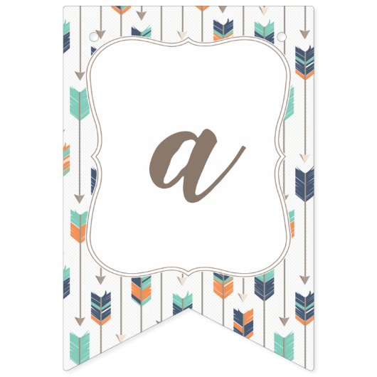 ハッピーバースデーの旗のBohoの種族の矢の羽 バンティングフラッグ (第3の旗)