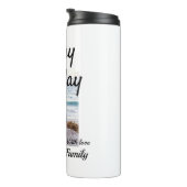 ハッピーバースデーの日写真家族の名前のクエレガントラス タンブラー (回転右)