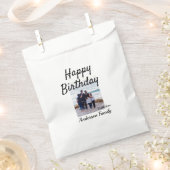ハッピーバースデーの日写真家族の名前のクエレガントラス フェイバーバッグ (クリップ留めされた状態)