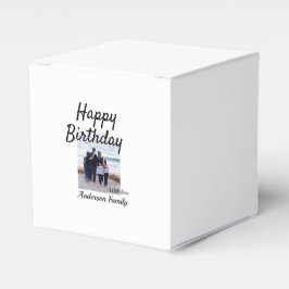 ハッピーバースデーの日写真家族の名前のクエレガントラス フェイバーボックス