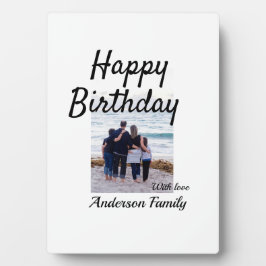 ハッピーバースデーの日写真家族の名前のクエレガントラス フォトプラーク