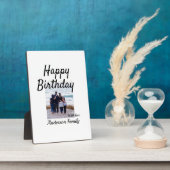 ハッピーバースデーの日写真家族の名前のクエレガントラス フォトプラーク (側面)