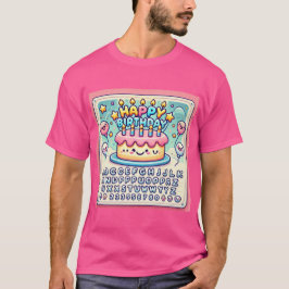ハッピーバースデーの明るいケーキ喜び Tシャツ