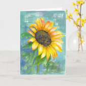 ハッピーバースデーの明るく黄色いヒマワリの水彩画 カード (黄色い花)