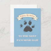 ハッピーバースデーの最も退屈なパパ サンキューカード (正面/裏面)