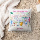 ハッピーバースデーの枕(個人化して下さい) クッション (ブランケット)