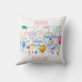 ハッピーバースデーの枕(個人化して下さい) クッション (裏面)