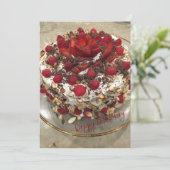 ハッピーバースデーの果実のケーキ カード (スタンド正面)