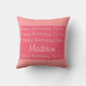 ハッピーバースデーの歌の枕 クッション (裏面)