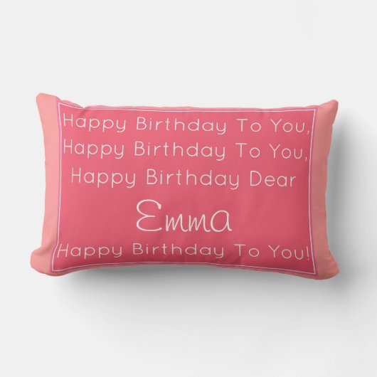 ハッピーバースデーの歌の枕 ランバークッション (正面)