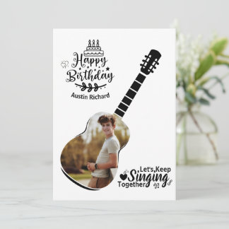 ハッピーバースデーの歌を歌い続けよう フォトカード 招待状