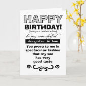 ハッピーバースデーの母から義理の娘まで カード (黄色い花)