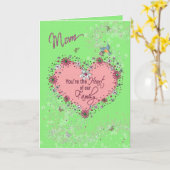 ハッピーバースデーの母-家族のハート カード (黄色い花)