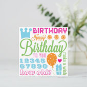 ハッピーバースデーの気持ちのカードか招待状 招待状 (スタンド正面)