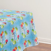 ハッピーバースデーの気球および帽子 テーブルクロス (インサイチュ)