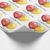 ハッピーバースデーの気球のギフト用包装紙 ラッピングペーパー (角)