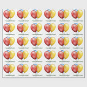 ハッピーバースデーの気球のギフト用包装紙 ラッピングペーパー (フラット)