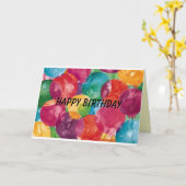 ハッピーバースデーの気球カード カード (黄色い花)