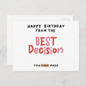 ハッピーバースデーの決定最高のからの不機嫌 ポストカード (正面/裏面)