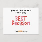 ハッピーバースデーの決定最高のからの不機嫌 ポストカード (正面)