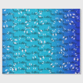 ハッピーバースデーの泡（青いグラデーション） ラッピングペーパー (フラット)