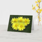 ハッピーバースデーの演壇 カード (黄色い花)