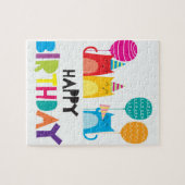 ハッピーバースデーの漫画 ジグソーパズル (横)