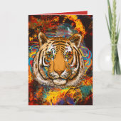 ハッピーバースデーの火のトラ カード (正面)