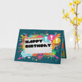 ハッピーバースデーの爆発 カード (黄色い花)