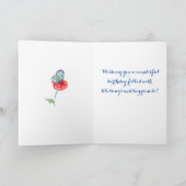 ハッピーバースデーの特別な友人の青の蝶 カード (内部)