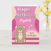ハッピーバースデーの特別な孫娘テディベア カード (黄色い花)