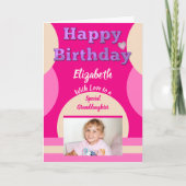 ハッピーバースデーの特別な孫娘ピンクの写真 カード (正面)