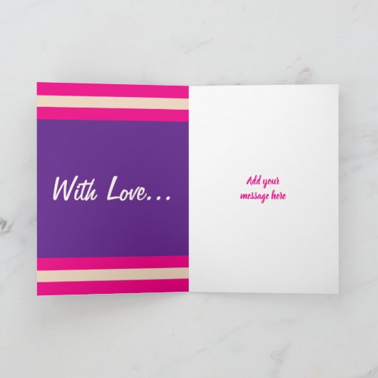 ハッピーバースデーの特別な孫娘ピンクの写真 カード (内部)