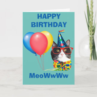 ハッピーバースデーの猫 カード