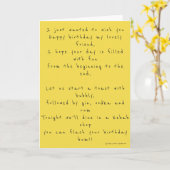 ハッピーバースデーの生意気な詩 カード (黄色い花)