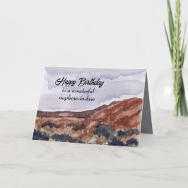 ハッピーバースデーの甥が砂漠の風景 カード