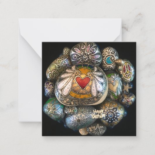 ハッピーバースデーの石! ジュリーアンStricklin著 ノートカード (正面)