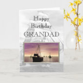 ハッピーバースデーの祖父 カード (黄色い花)