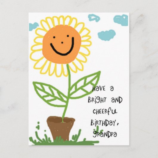 ハッピーバースデーの祖父 ポストカード (正面)