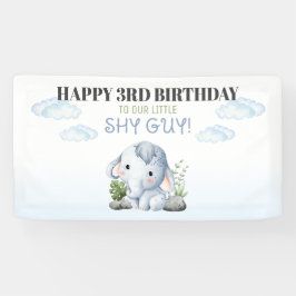 ハッピーバースデーの私たちの小さなシャイ男のバナー 横断幕