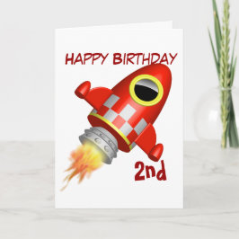 ハッピーバースデーの第2ロケットの船のテーマ カード