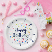 ハッピーバースデーの紙吹雪 ペーパープレート (パーティー)