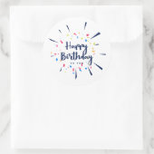 ハッピーバースデーの紙吹雪 ラウンドシール (バッグ)