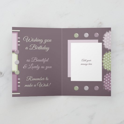 ハッピーバースデーの素晴らしい友プラム カード (内部)