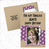 ハッピーバースデーの素晴らしい叔母の写真の紫 カード
