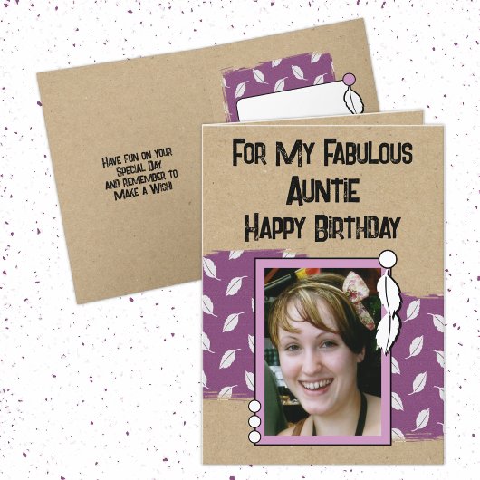 ハッピーバースデーの素晴らしい叔母の写真の紫 カード
