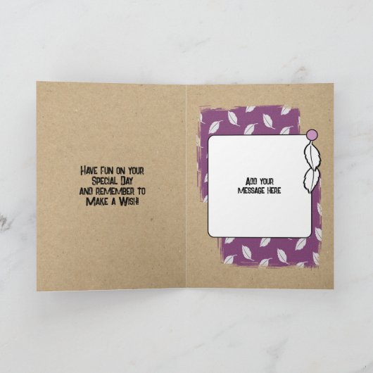 ハッピーバースデーの素晴らしい叔母の写真の紫 カード (内部)